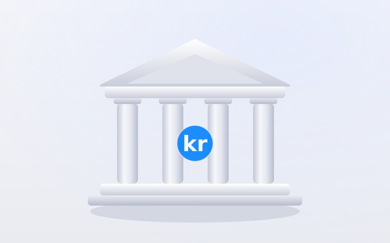 Illustration av en bank, inlösaren som tar emot kortpengarna åt dig