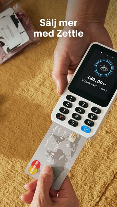 Skärmbild av Zettle by PayPal i mobilen